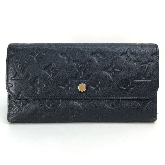 LOUIS VUITTON Navy Monogram Leather Wallet - Picture 1 of 13